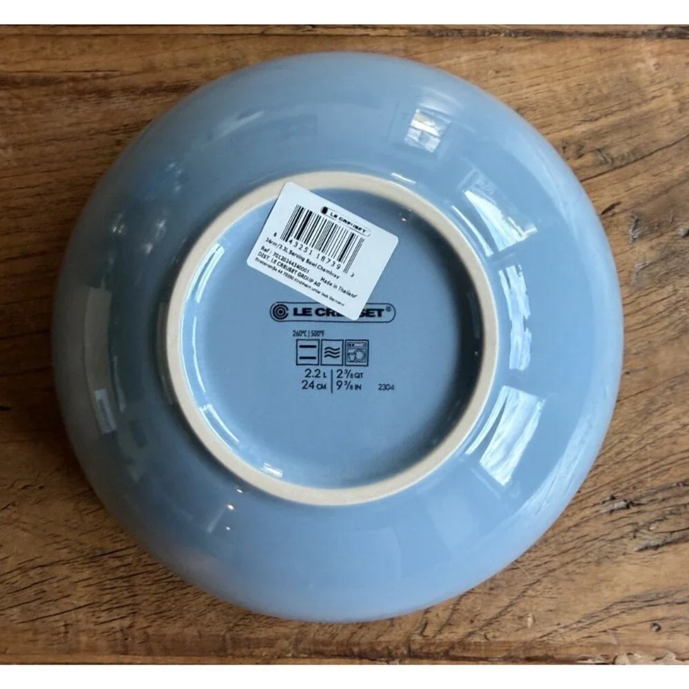 Le Creuset Stoneware Vancouver Serving Bowl 24 cm 2.2 L Chambray Blue NEW